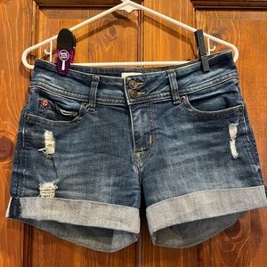 Hudson Jeans Dark Blue Distressed Women's Jean Shorts